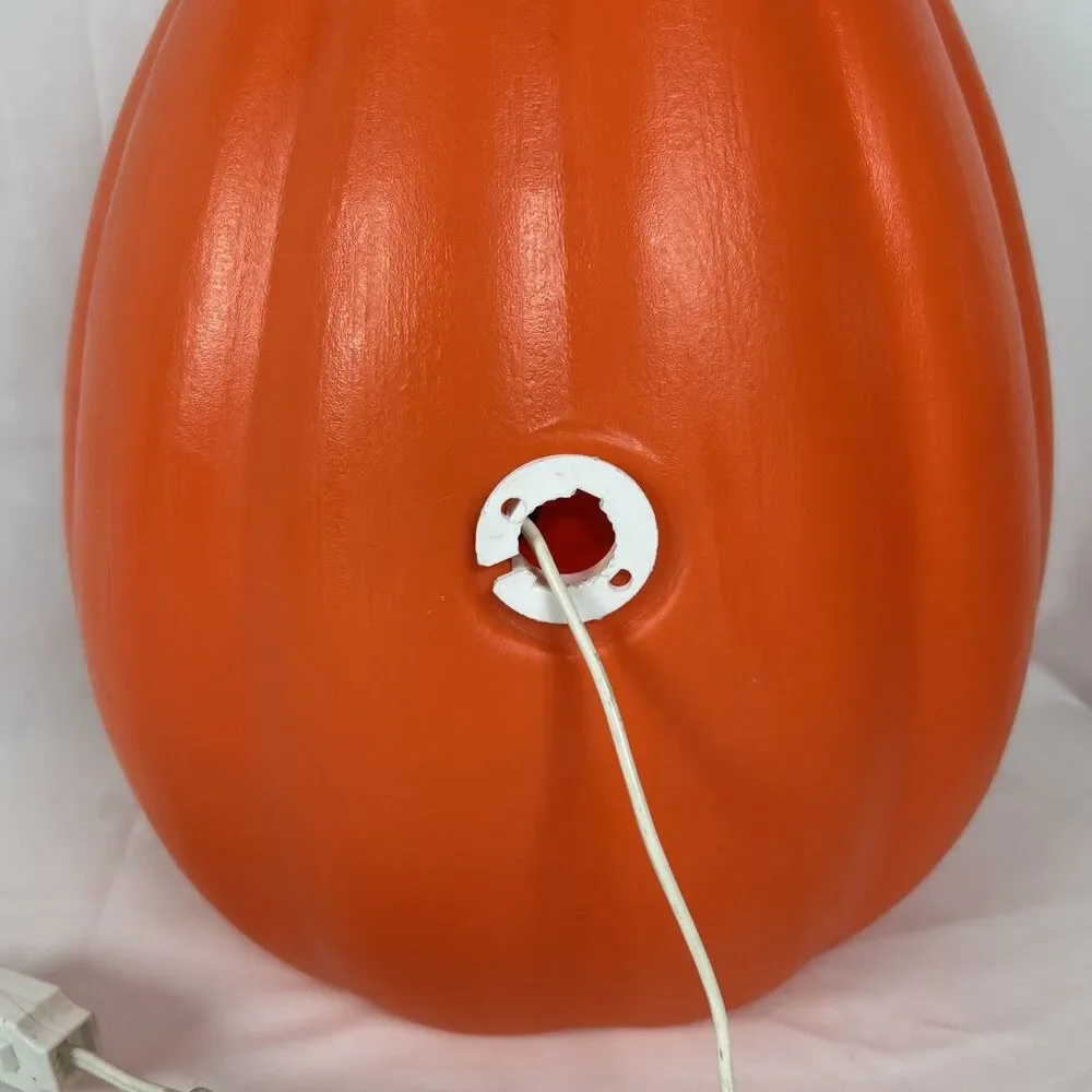 Vintage Pumpkin Halloween Lighted Blow Mold TPI 1991 13” Tall Orange Jack Canada